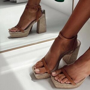 Princess Polly Brown Platform Heels